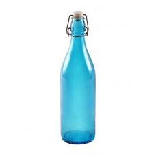 Купить Стеклянная бутылка 1 л голубая в Иваново