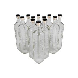 Комплект стеклянных бутылок с пробкой «колос» 0,7 л (12 шт.)